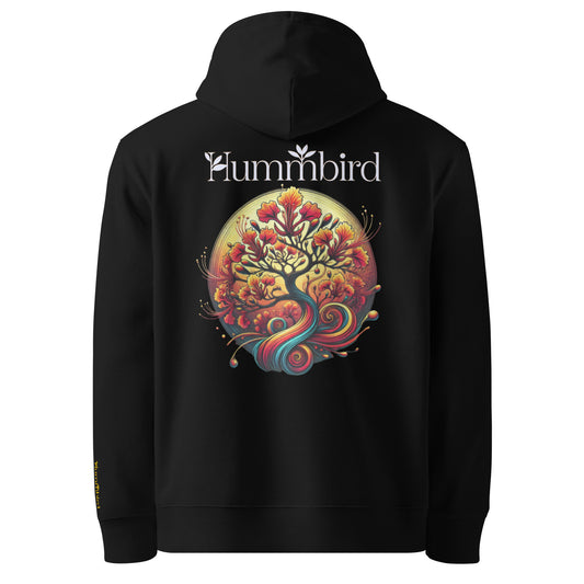 Flamboyant Solaire — Hoodie Bio 350 g Hummbird — vue dos, noir