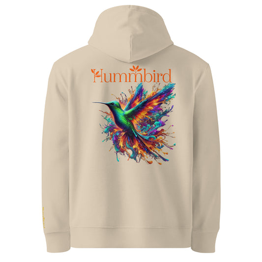 Colibri Envol Coloré — Hoodie Bio 350 g Hummbird — vue dos, beige Desert Dust
