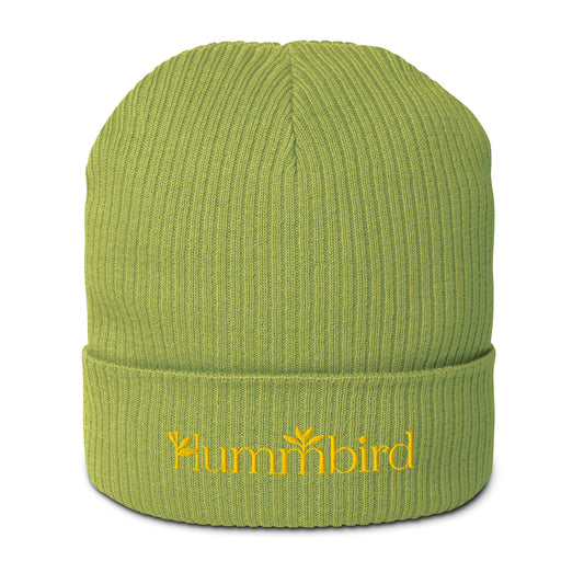 Bonnet Côtelé Bio — Hummbird — vue face, vert feuille