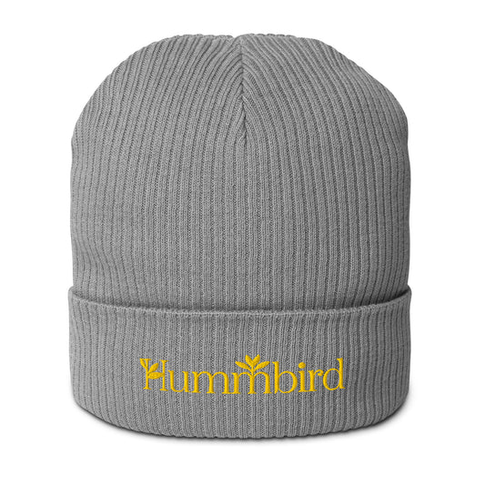 Bonnet Côtelé Bio — Hummbird — vue face, gris clair