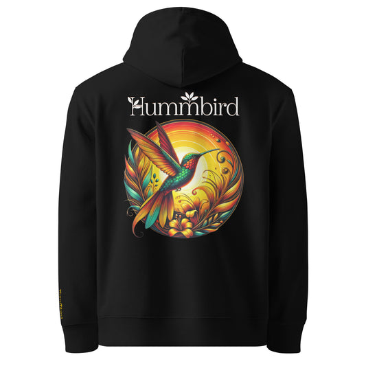 Colibri Doré au Soleil — Hoodie Bio 350 g Hummbird — vue dos, noir