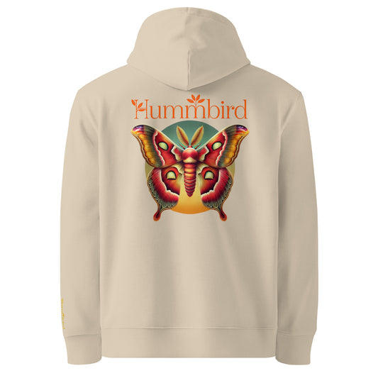 Sphynx au Crépuscule — Hoodie Bio 350 g Hummbird — vue dos, beige Desert Dust