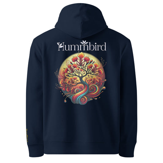 Flamboyant Solaire — Hoodie Bio 350 g Hummbird — vue dos, bleu marine
